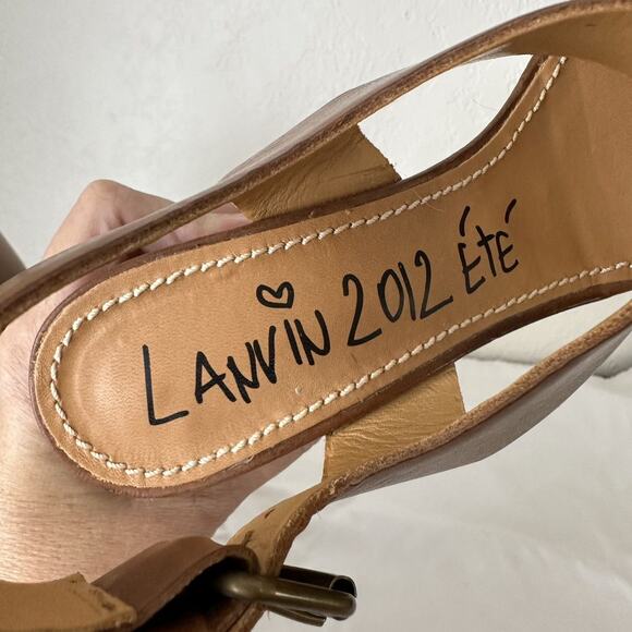 Lanvin Watersnake Wooden Wedge Sandal EU 39 Platform Super High - Picture 2 of 10